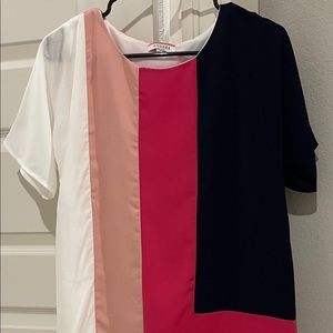 Color Block short-sleeve dress